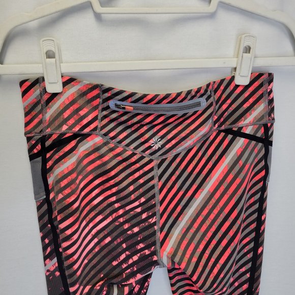 Athleta Women's Small Leggings Pink Black Cropped - Picture 3 of 5
